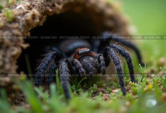 Паук. Макросъемка. Spider. Macro photography. Стоковое AI-изображение, AI-художник Гер Олег / Фотобанк Лори