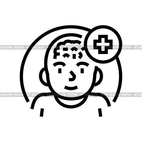 pediatric neurology neurologist line icon vector illustration. Стоковая иллюстрация, иллюстратор Vectorwin / Фотобанк Лори