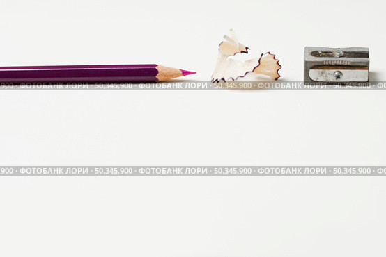 pencil with pencil shavings sharpener. Стоковое фото, агентство Ingram Publishing / Фотобанк Лори