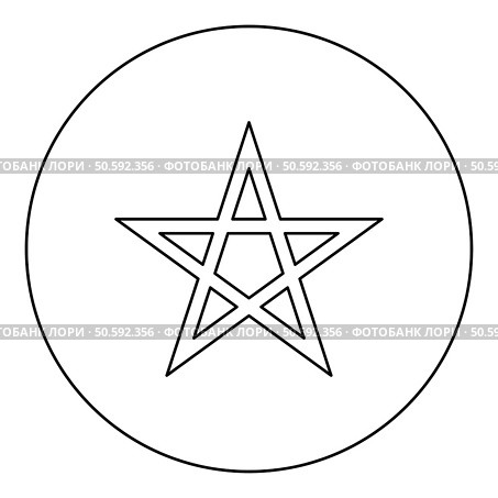 Pentagram Neo paganism sign five pointed star icon in circle round black color vector illustration image outline contour line thin style simple. Pentagram Neo paganism sign five pointed star icon in circle round black color vector illustration image outline contour line thin style. Стоковая иллюстрация, агентство Ingram Publishing / Фотобанк Лори