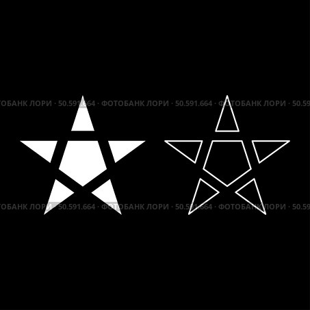 Pentagram Neo paganism sign five pointed star set icon white color vector illustration image simple solid fill outline contour line thin flat style. Pentagram Neo paganism sign five pointed star set icon white color vector illustration image solid fill outline contour line thin flat style. Стоковая иллюстрация, агентство Ingram Publishing / Фотобанк Лори