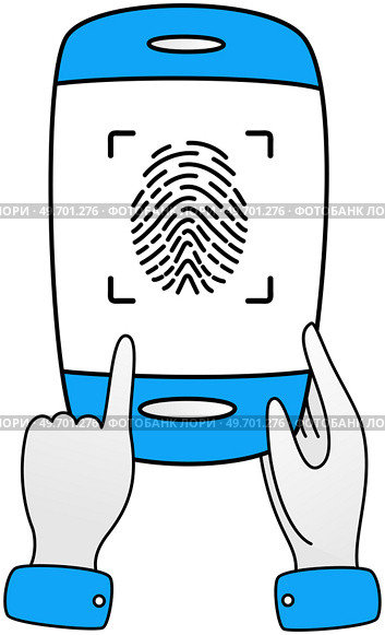 Personal data protection with biometric technologies and personal identification. Authorization to account, user profile concept. Login with fingerprint, authentication in application or program. Personal data protection with biometric technologies and personal identification. Login fingerprint. Стоковая иллюстрация, агентство Ingram Publishing / Фотобанк Лори