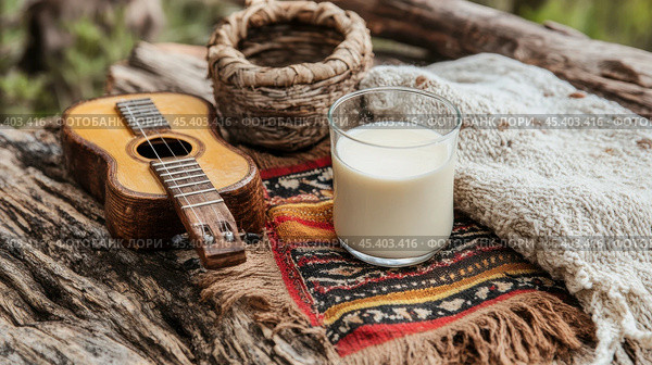 Перуанский праздник día de la canción criolla с гитарой и традиционной постановкой. Стоковое AI-изображение, AI-художник ФотоИнтеллект / Фотобанк Лори