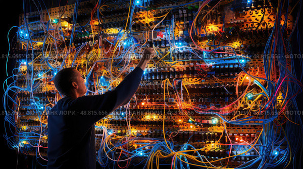photograph electrician light ai generated. Стоковое AI-изображение, AI-художник Vectorwin / Фотобанк Лори