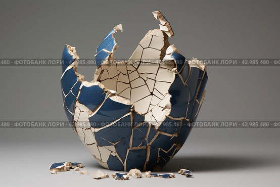 Pig cracked ceramic. Generate Ai. Стоковое AI-изображение, AI-художник Иван Рябоконь / Фотобанк Лори
