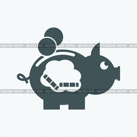 Piggy bank - saving money. Vector. Стоковая иллюстрация, агентство Ingram Publishing / Фотобанк Лори