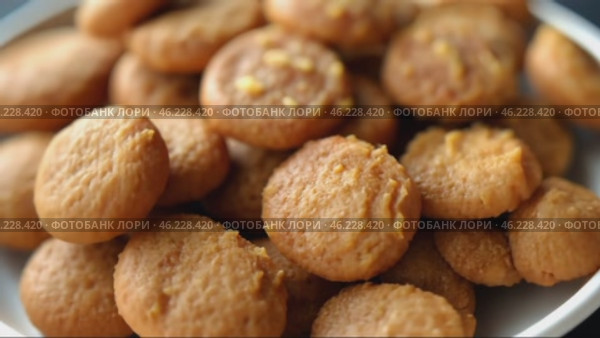 Pile of cookies with a yellowish color. Стоковое AI-видео, аниматор Sergey Grishin / Фотобанк Лори