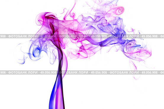 pink and violet colorful smoke on white background. Стоковое фото, агентство Ingram Publishing / Фотобанк Лори