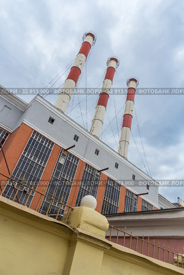 Pipes of a heating station in Samara (2019 год). Редакционное фото, фотограф Дмитрий Тищенко / Фотобанк Лори