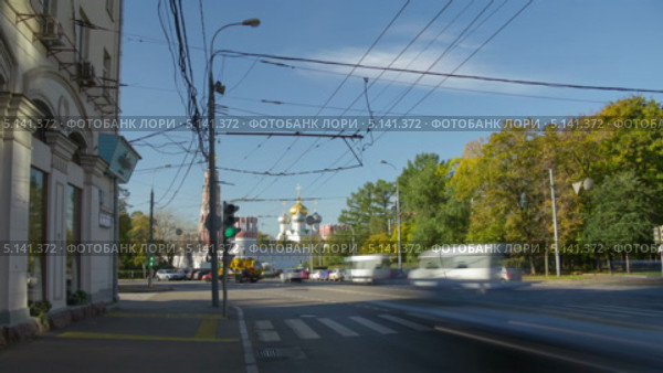 Пироговская улица, таймлапс (2013 год). Стоковое видео, видеограф Кирилл Трифонов / Фотобанк Лори