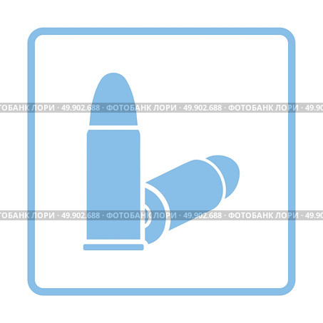 Pistol bullets icon. Blue frame design. Vector illustration. Стоковая иллюстрация, агентство Ingram Publishing / Фотобанк Лори