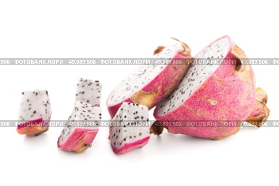Pitaya or Dragon Fruit isolated on white background. Стоковое фото, агентство Ingram Publishing / Фотобанк Лори