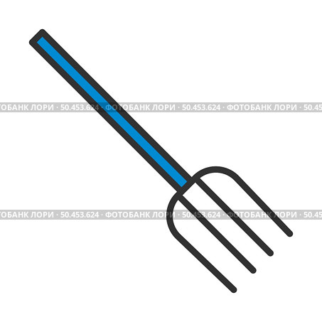 Pitchfork Icon. Editable Bold Outline With Color Fill Design. Vector Illustration. Стоковая иллюстрация, агентство Ingram Publishing / Фотобанк Лори