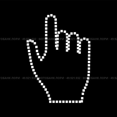 Pixel hand it is white icon .. Pixel hand it is white icon . Flat style . Стоковая иллюстрация, агентство Ingram Publishing / Фотобанк Лори