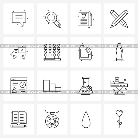 Pixel Perfect Set of 16 Vector Line Icons such as bus, learn, pencil, education, crayon Vector Illustration. Стоковая иллюстрация, агентство Ingram Publishing / Фотобанк Лори