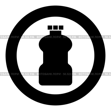Plastic bottle Cleanser icon in circle round black color vector illustration solid outline style simple image. Plastic bottle Cleanser icon in circle round black color vector illustration solid outline style image. Стоковая иллюстрация, агентство Ingram Publishing / Фотобанк Лори