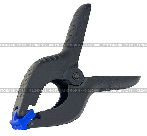 Пластмассовый зажим на белом фоне. C clamp on white background. Стоковое фото, фотограф Татьяна Д / Фотобанк Лори