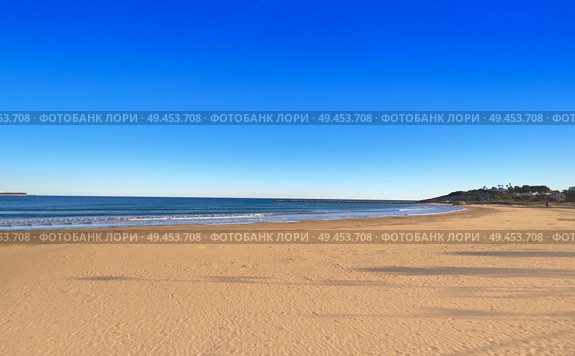 Platja de La Pineda beach in Vila-Seca of Tarragona at Catalonia. Стоковое фото, агентство Ingram Publishing / Фотобанк Лори