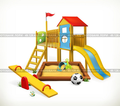 Playground, vector illustration. Стоковая иллюстрация, агентство Ingram Publishing / Фотобанк Лори
