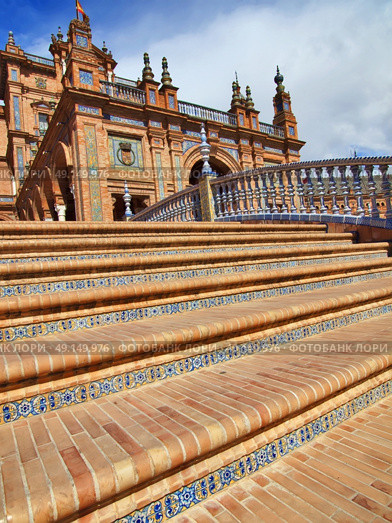 Plaza de Espana, Seville, Andalusia, Spain . Стоковое фото, агентство Ingram Publishing / Фотобанк Лори