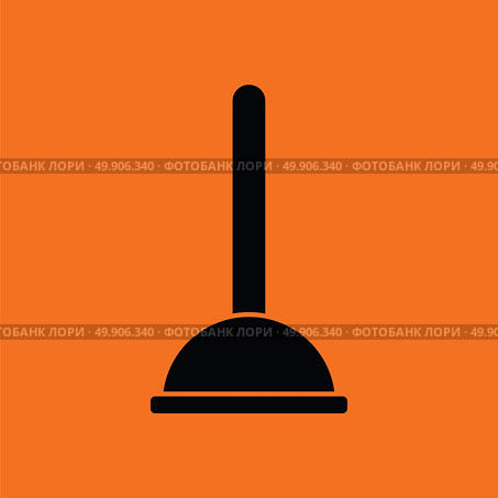 Plunger icon. Orange background with black. Vector illustration. Стоковая иллюстрация, агентство Ingram Publishing / Фотобанк Лори