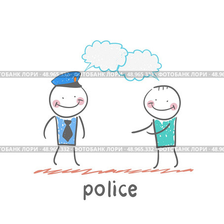 police. Fun cartoon style illustration. The situation of life. Стоковая иллюстрация, агентство Ingram Publishing / Фотобанк Лори