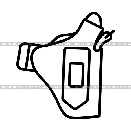 Police Holster Gun Icon. Bold outline design with editable stroke width. Vector Illustration. Стоковая иллюстрация, агентство Ingram Publishing / Фотобанк Лори
