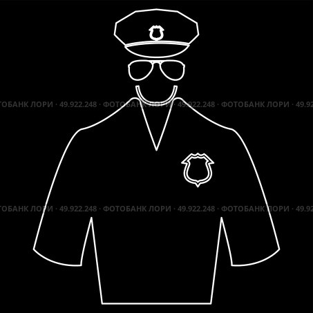 Police white icon . Стоковая иллюстрация, агентство Ingram Publishing / Фотобанк Лори