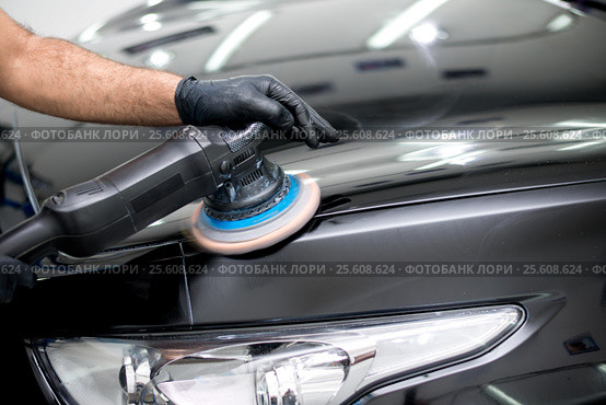 Polished black car. Стоковое фото, фотограф Евгений Лосев / Фотобанк Лори