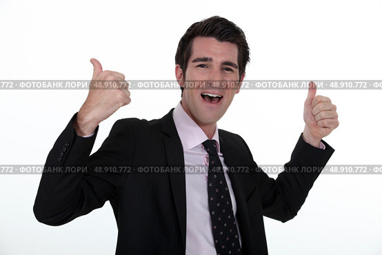 Portrait of a businessman rejoicing. Стоковое фото, агентство Ingram Publishing / Фотобанк Лори