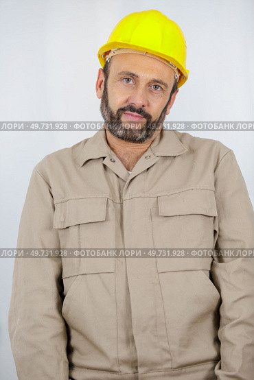portrait of a lost builder. Стоковое фото, агентство Ingram Publishing / Фотобанк Лори