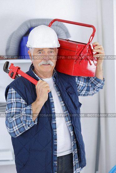 portrait of construction worker. Стоковое фото, агентство Ingram Publishing / Фотобанк Лори