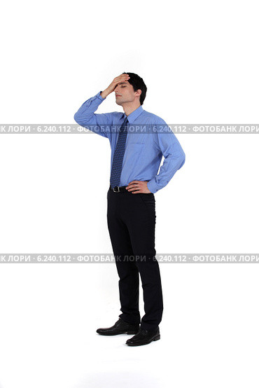 portrait of young businessman having remorse. Стоковое фото, фотограф Phovoir Images / Фотобанк Лори