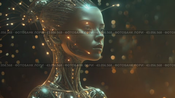 Портрет искусственного интеллекта в виде женщины. Стоковое AI-видео, аниматор Виктория Кольцова / Фотобанк Лори