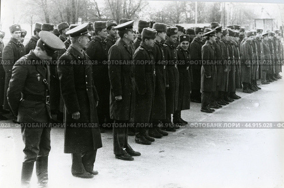 Построение советских военных. Стоковое фото, фотограф Retro / Фотобанк Лори