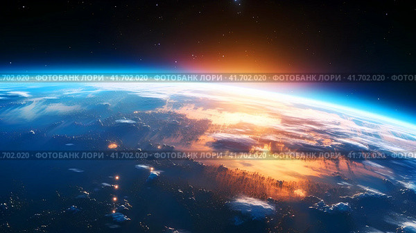 Поверхность планеты, космический фон. Стоковое AI-изображение, AI-художник Щеголева Ольга / Фотобанк Лори