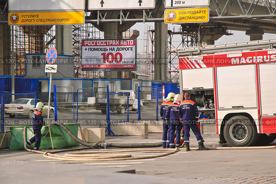 Пожарная часть в  "Северной башне" делового центра "Москва-сити". Фрагмент (2010 год). Редакционное фото, фотограф Алёшина Оксана / Фотобанк Лори