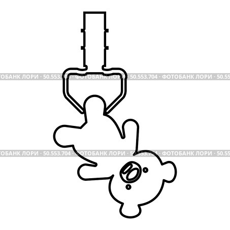 Prize toy manipulator hold plush bear cute doll iron hook crane claw picker for pick up contour outline line icon black color vector illustration image thin flat style simple. Prize toy manipulator hold plush bear cute doll iron hook crane claw picker for pick up contour outline line icon black color vector illustration image thin flat style. Стоковая иллюстрация, агентство Ingram Publishing / Фотобанк Лори