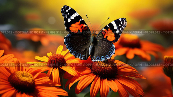 proboscis red admiral ai generated. Стоковое AI-изображение, AI-художник Vectorwin / Фотобанк Лори