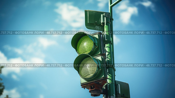 proceed green traffic light ai generated. Стоковое AI-изображение, AI-художник Vectorwin / Фотобанк Лори