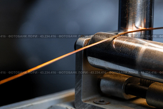 Production of cable wire at cable factory close up. Стоковое фото, фотограф Сергей Толмачёв / Фотобанк Лори