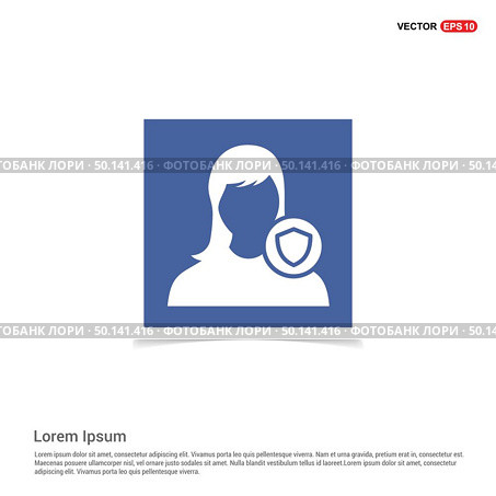 Protected user icon - Blue photo Frame. Стоковая иллюстрация, агентство Ingram Publishing / Фотобанк Лори