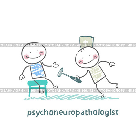 psychoneuropathologist   check the patient&#39;s nerves. Стоковая иллюстрация, агентство Ingram Publishing / Фотобанк Лори