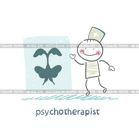 psychotherapist  shows a picture test. Стоковая иллюстрация, агентство Ingram Publishing / Фотобанк Лори