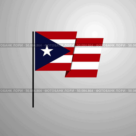 Puerto Rico waving Flag design vector. Стоковая иллюстрация, агентство Ingram Publishing / Фотобанк Лори