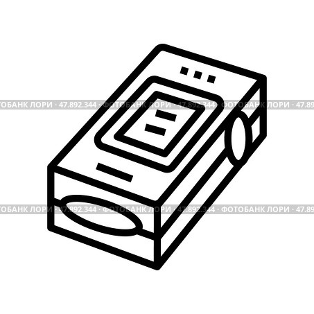 pulse oximeter fingertip line icon vector illustration. Стоковая иллюстрация, иллюстратор Vectorwin / Фотобанк Лори