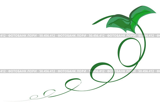 Pumpkin stem sprout cartoon isolated vector illustration on white background. Pumpkin sprout. Realistic pumpkin sprout illustration. Стоковая иллюстрация, агентство Ingram Publishing / Фотобанк Лори
