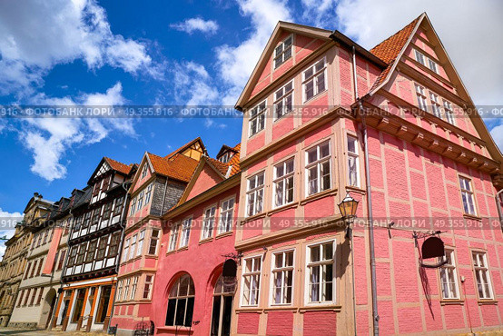 Quedlinburg city facades in Harz Germany. Quedlinburg city facades in Harz of Saxony Anhalt Germany. Стоковое фото, агентство Ingram Publishing / Фотобанк Лори