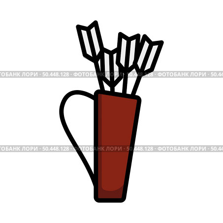 Quiver With Arrows Icon. Editable Bold Outline With Color Fill Design. Vector Illustration. Стоковая иллюстрация, агентство Ingram Publishing / Фотобанк Лори