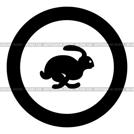 Rabbit hare concept speed icon black color in round circle vector illustration. Стоковая иллюстрация, агентство Ingram Publishing / Фотобанк Лори